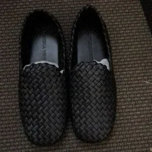 BOTTEGA VENETA SLIP ON MEN LEATHER BLACK SIZE US7 , 40EU Bottega Veneta Black Intrecciato Leather Slip on Loafers  main image 4